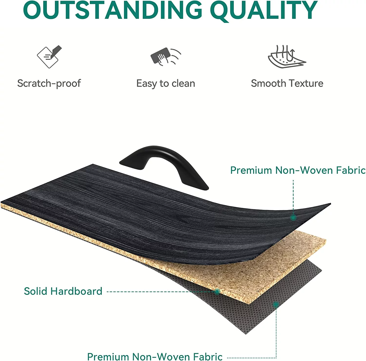 Dextrus Fabric Dresser with 8 Drawers, Furniture Storage Tower Cabinet, Dresser for Bedroom, Living Room, Hallway, Closet, Sturdy Steel Frame, Wooden Top, Easy Pull Fabric Bins, Black Wood Grain