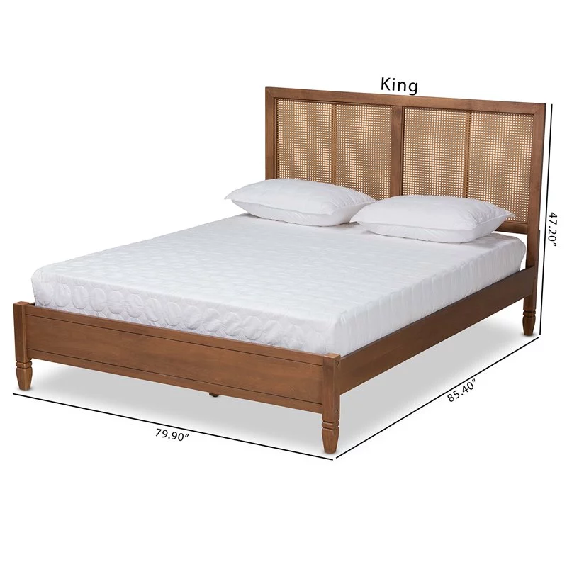 Bowery Hill Walnut Brown Finished Wood Full Size Platform Bed