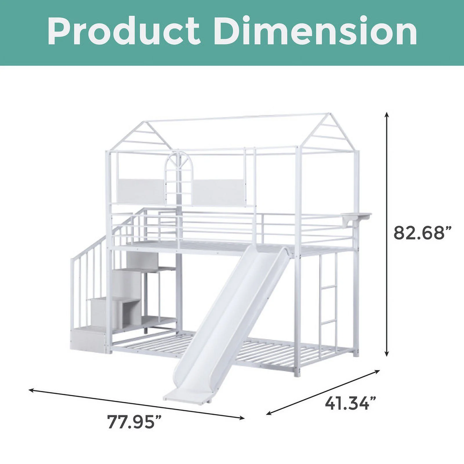Comfortabl bunk beds White loft bed Metal house beds