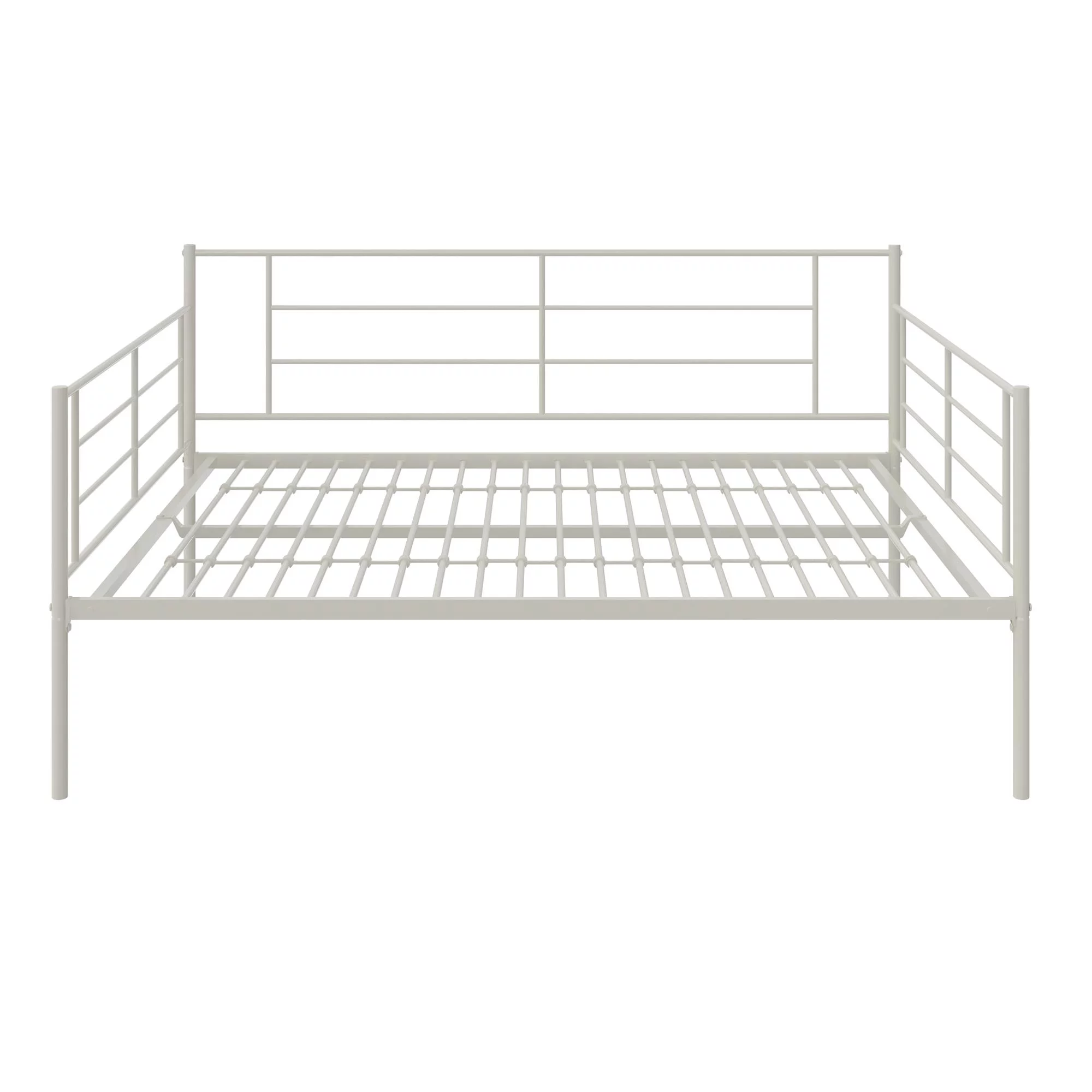 RealRooms Praxis Metal Daybed, Steel Frame, Storage, Full, White