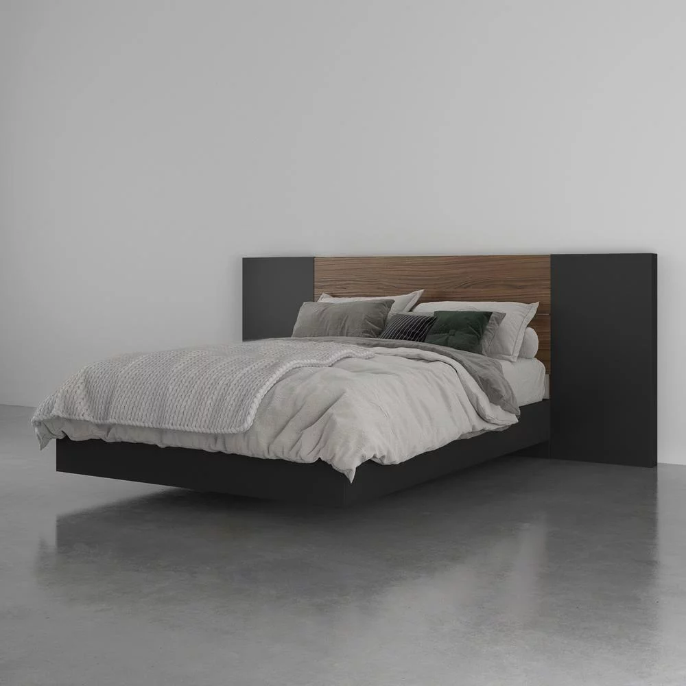 Mantra 3 Piece Full Size Bedroom Set Walnut and Black