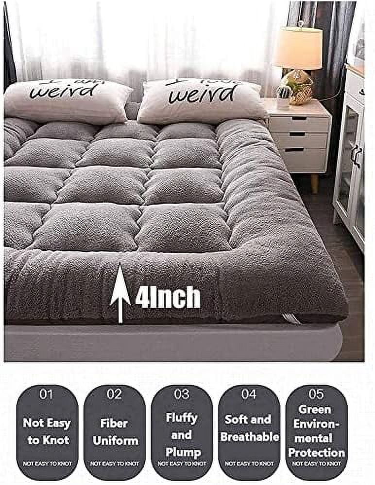 RUNFAYBIU Grey Futon Floor Mattress for Adults  Japanese Thicken Futon Mattress Foldable Floor Mattress Bed Camping Mattress  for Your Friends  Family Members King