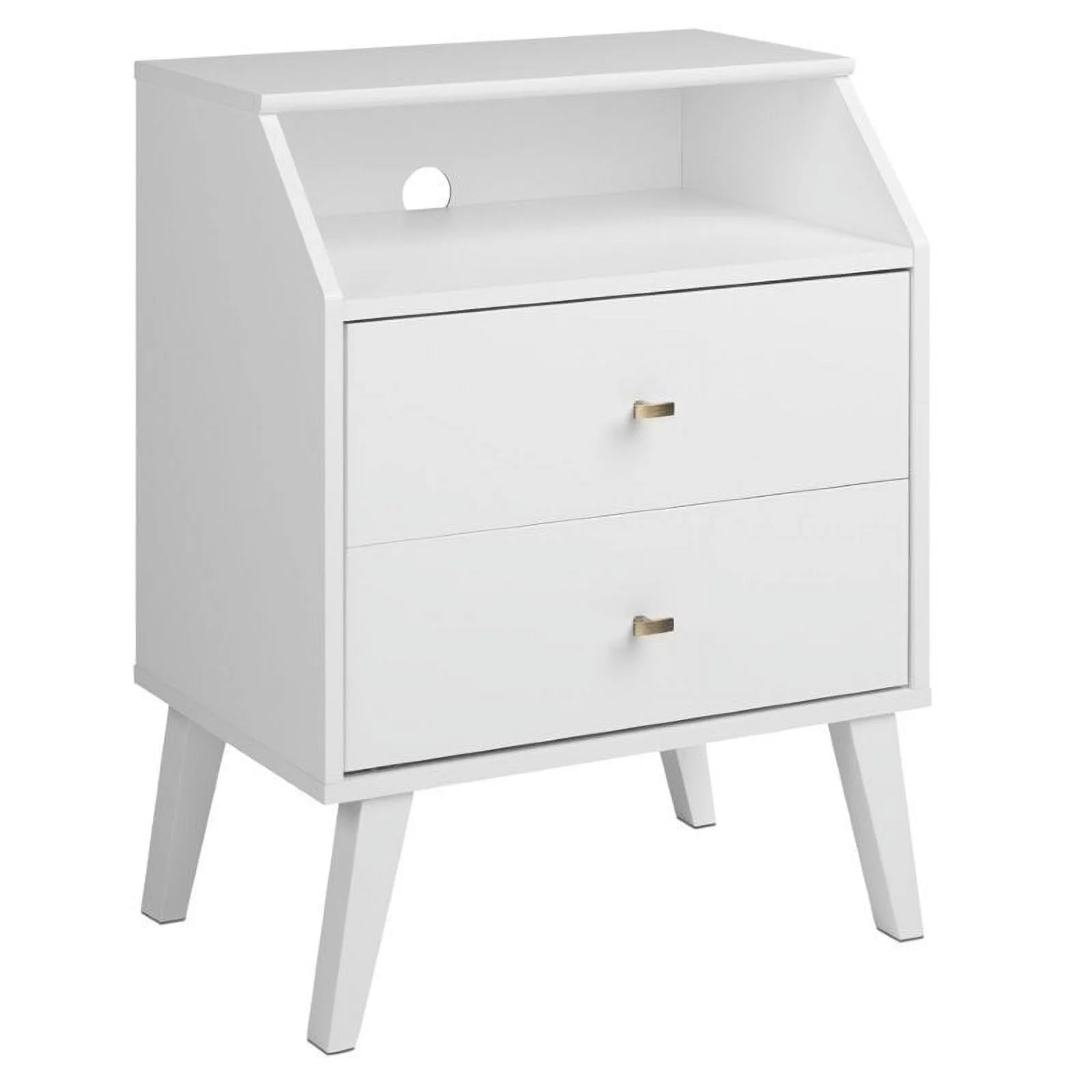 Home Square 4-Piece Set with 2 Nightstands with Cubby Tall Chest and Dresser