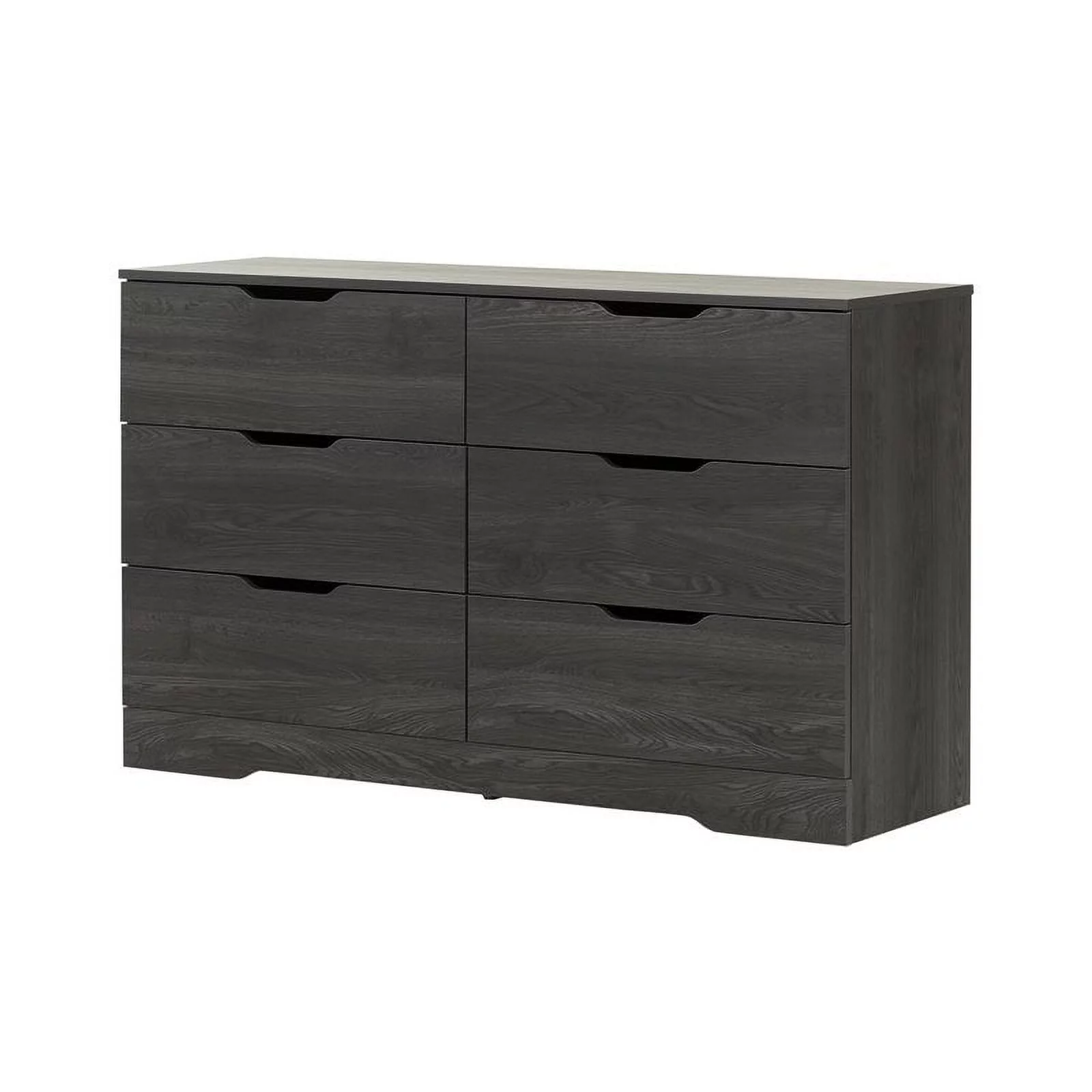 6 Drawer Double Dresser and 1 Drawer Nightstand Bedroom Set in Gray Oak
