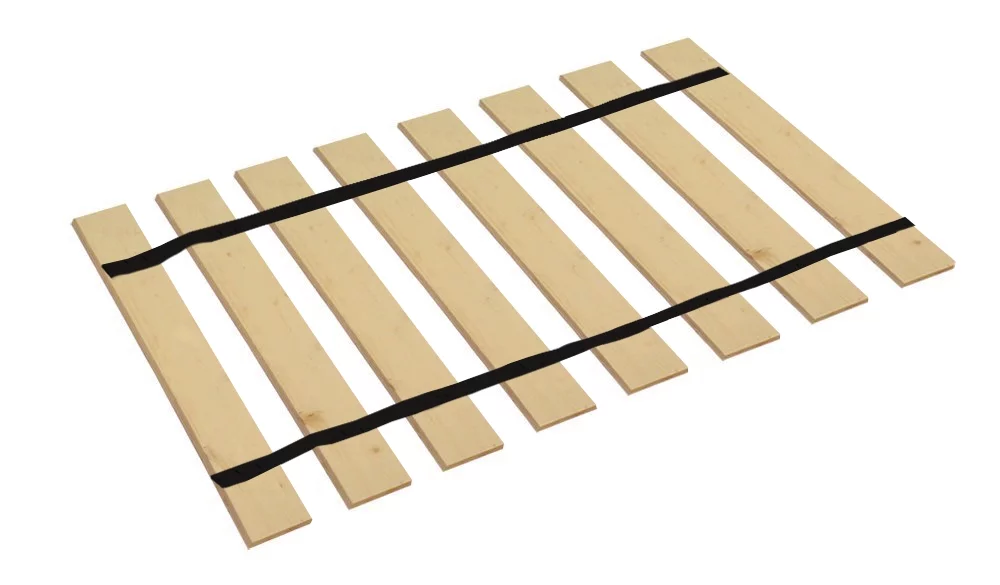 The Furniture King Full Size Wood Bed Slats Custom Platform Plank Bed Frame Support Bunkie Boards Attached with Black Strapping 54.75