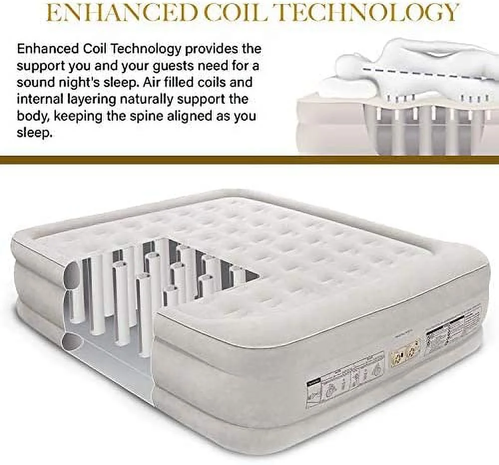 JIAH Air Mattress with Built-in High-Speed Pump for Camping, & - 20” Airbed Inflatable Blow Up Mattress, , 1-Year Warranty