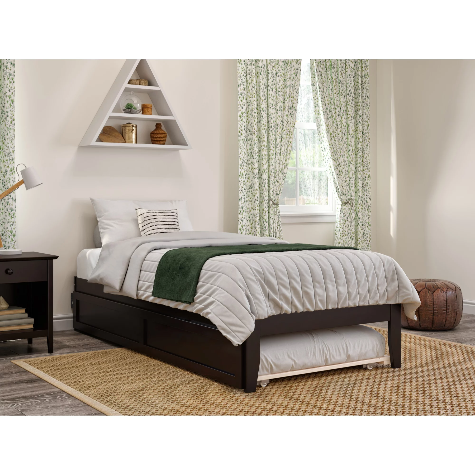 AFI Colorado Wood Twin Extra Long Bed with Trundle in Espresso