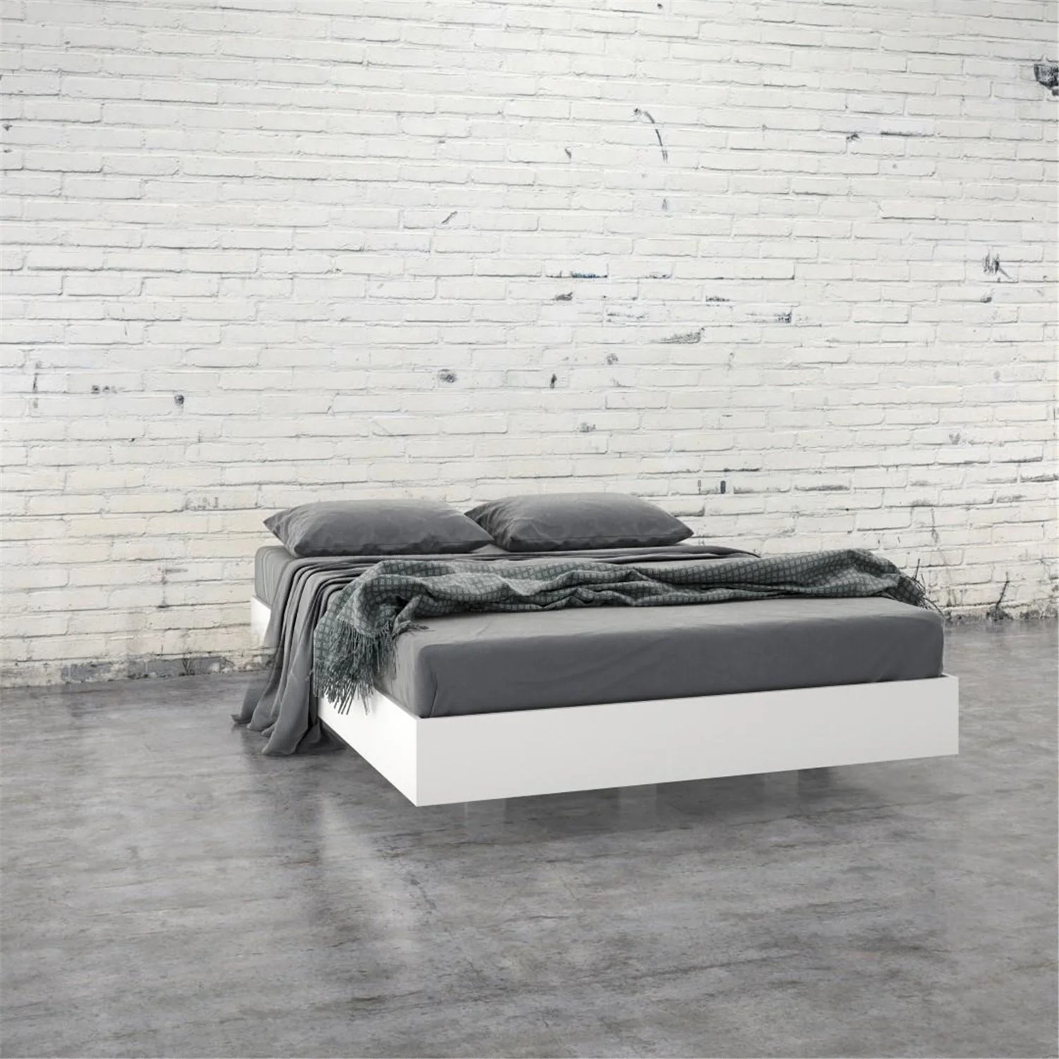 Homestock Tuscan Temptations 345403 Full Size Platform Bed, White