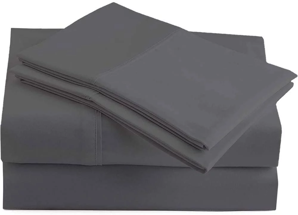 400-Thread Count Bed Sheets Italian Finish 100% Egyptian Cotton 4-PCs - Sheet Set, Fits Mattress Upto 21