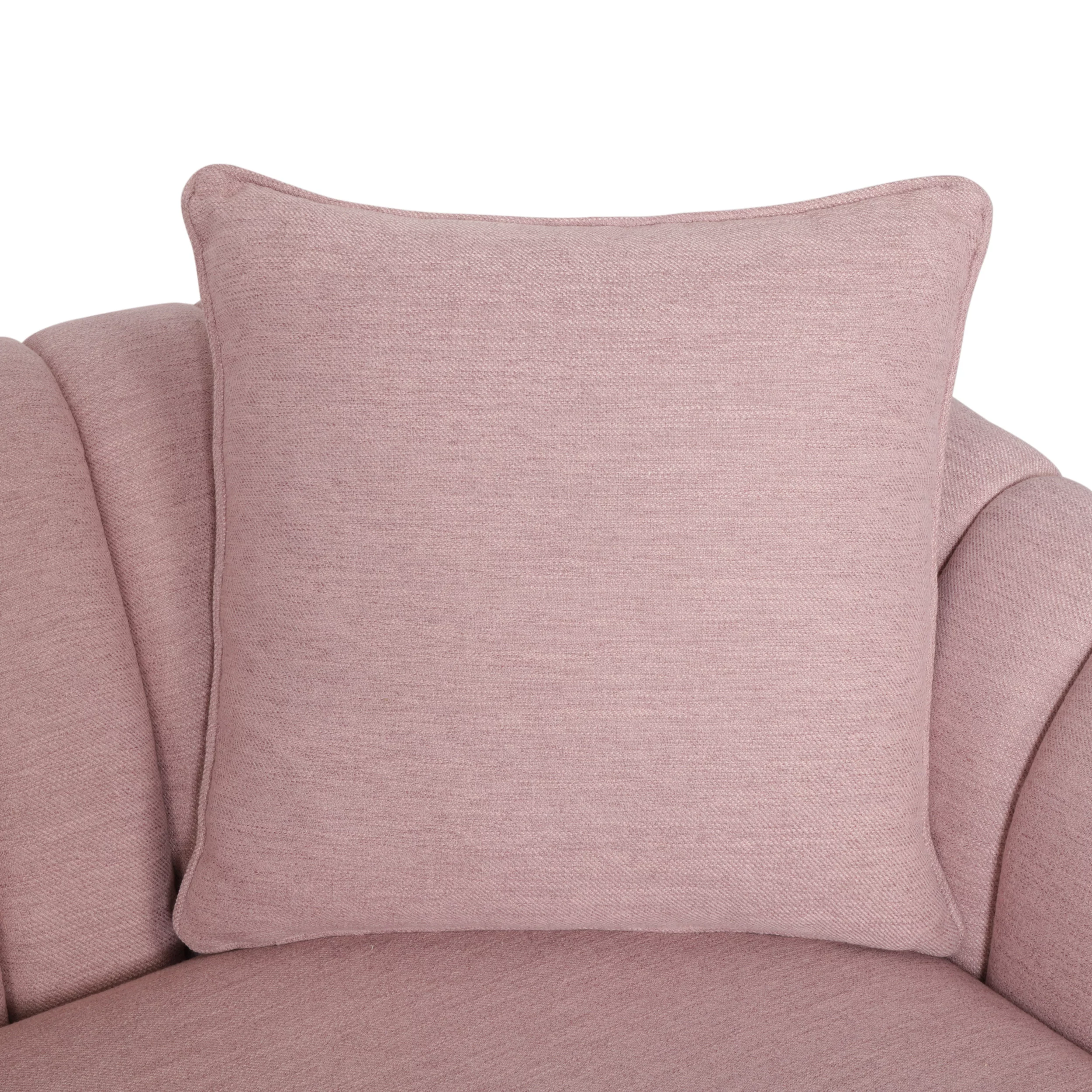 Noble House Orly Tufted 3 Seater Fabric Sofa, Light Blush