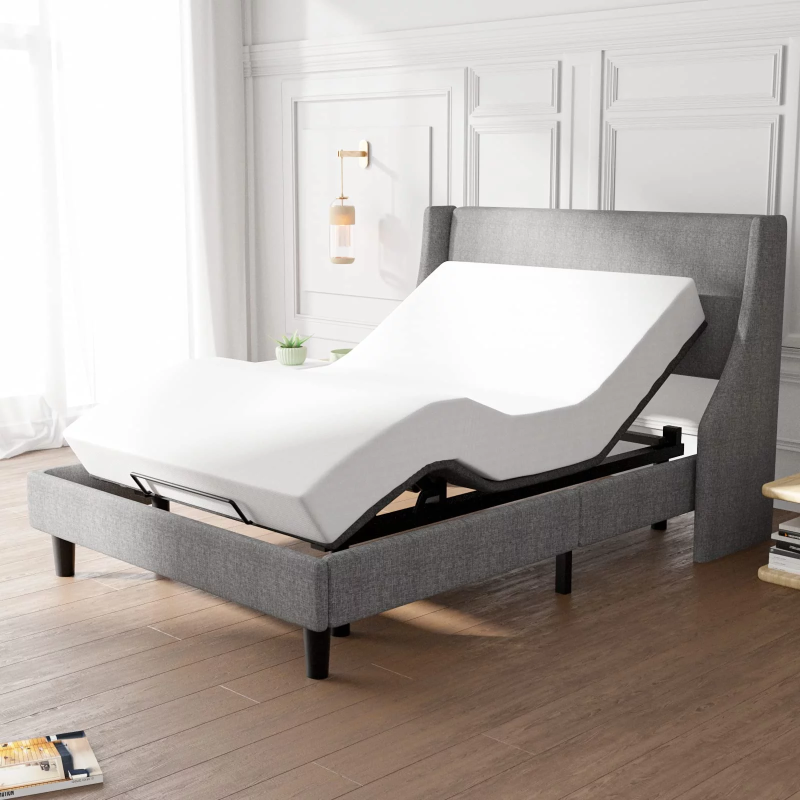 Einfach Queen Size Motorized Basic Adjustable Bed Base 2.0, Wireless Remote