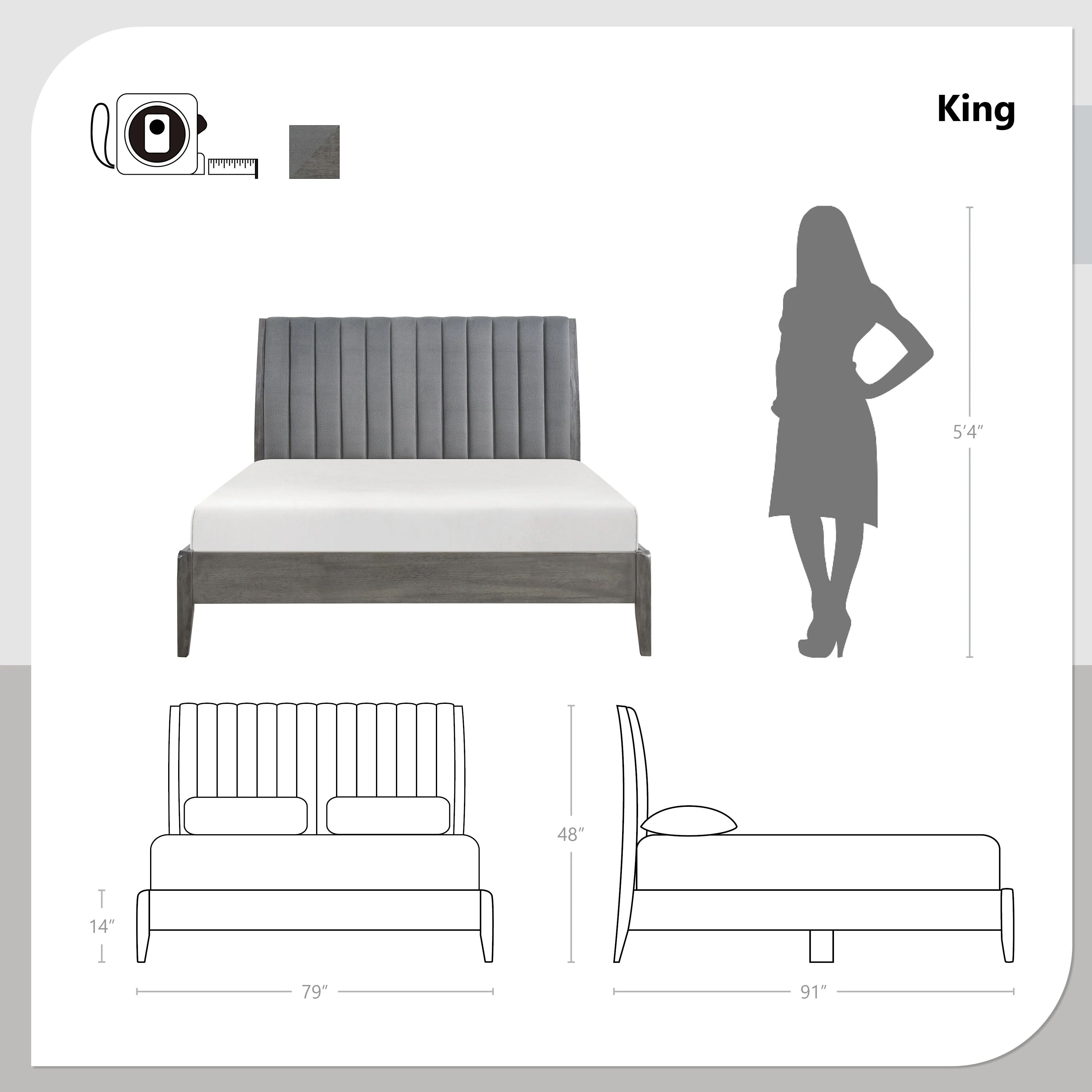 Fremont & Park Riza Platform Bed, King