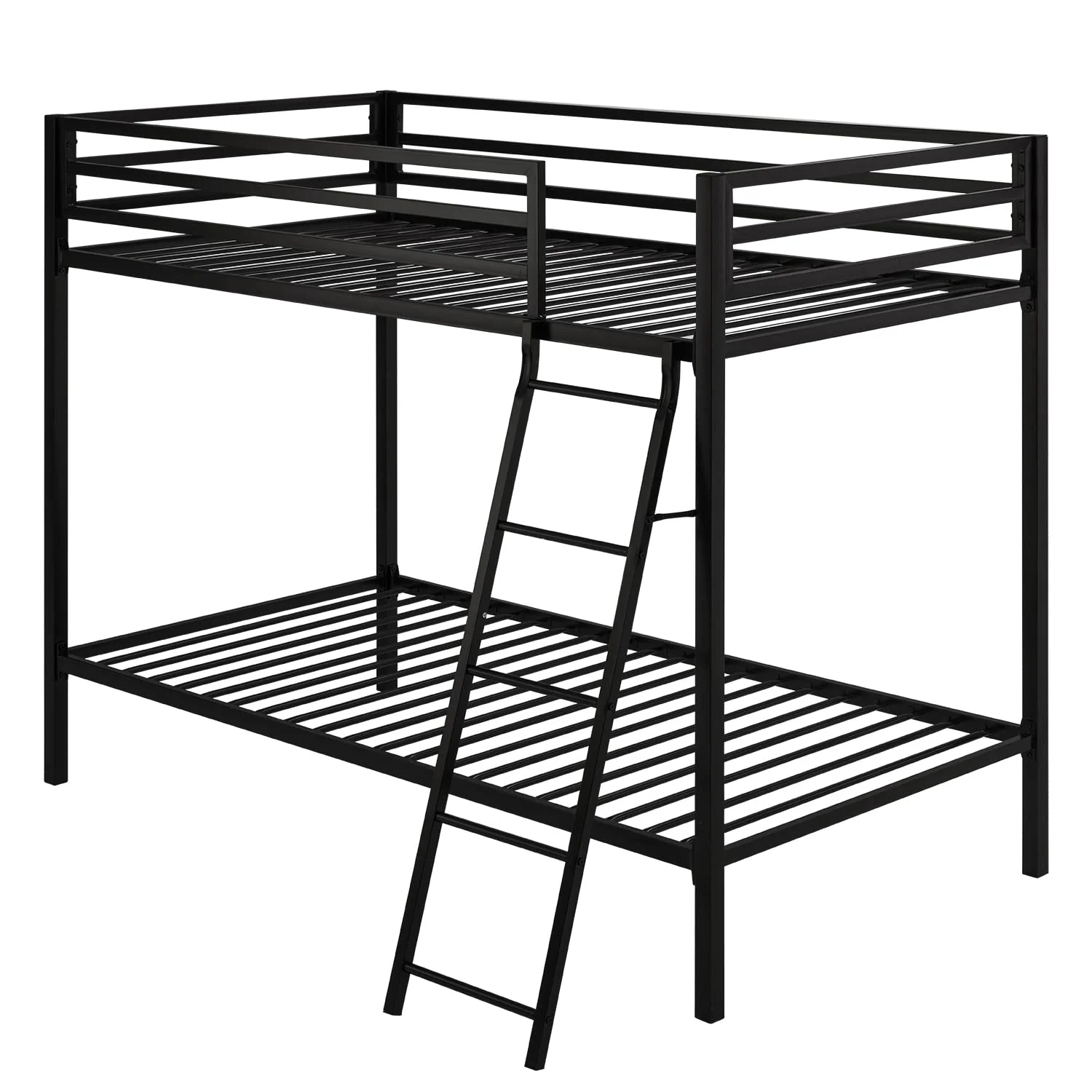 Einfach Bunk Bed for Junior, Twin over Twin Size Bed, Black