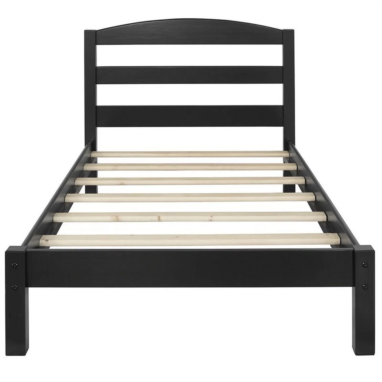 Rosebery Kids Modern Twin Kids Slat Bed in Black