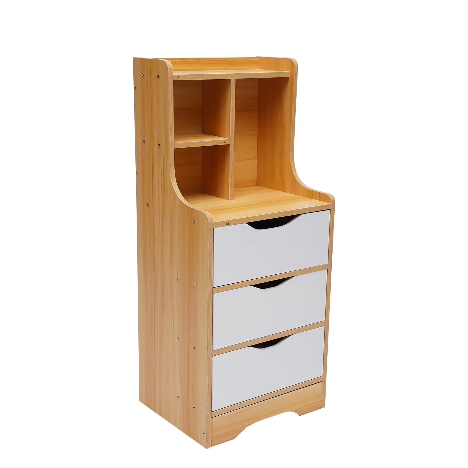 YIYIBYUS Bedside Tables Tall Nightstand White 3 Drawers Storage Cabinet Bedroom Book Storage Shelf Home Office