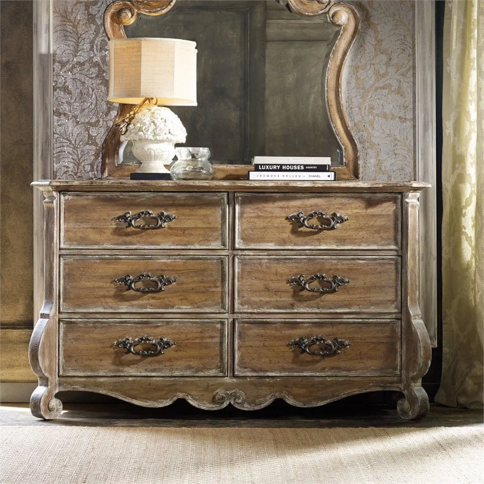Beaumont Lane Cedar Way 6 Drawer Dresser in Caramel Froth