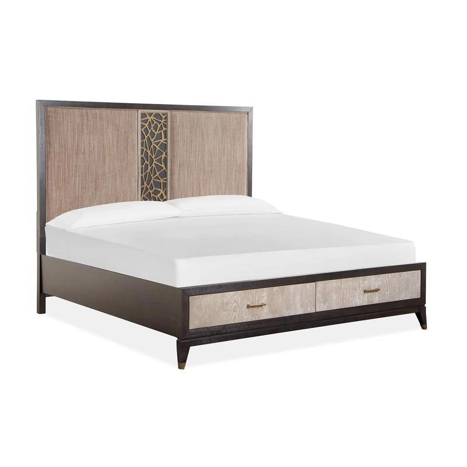 Ryker Complete Cal. King Panel Storage Bed w/Upholstered Headboard