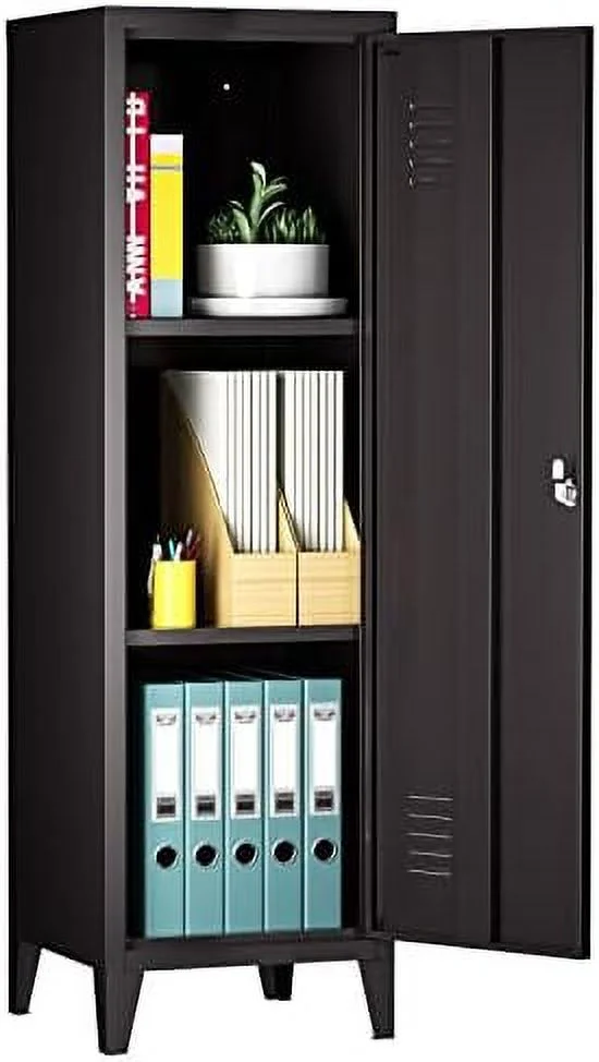 TJUNBOLIFE Lockable Cabinet Metal Locker Organizer for Employees,Steel Wardrobe with Keys and Removable Shelves for Home Office School and Dormitory