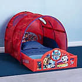 Nick Jr. PAW Patrol Sleep and Play Toddler Bed with Tent and Built-In Guardrails by Delta Children