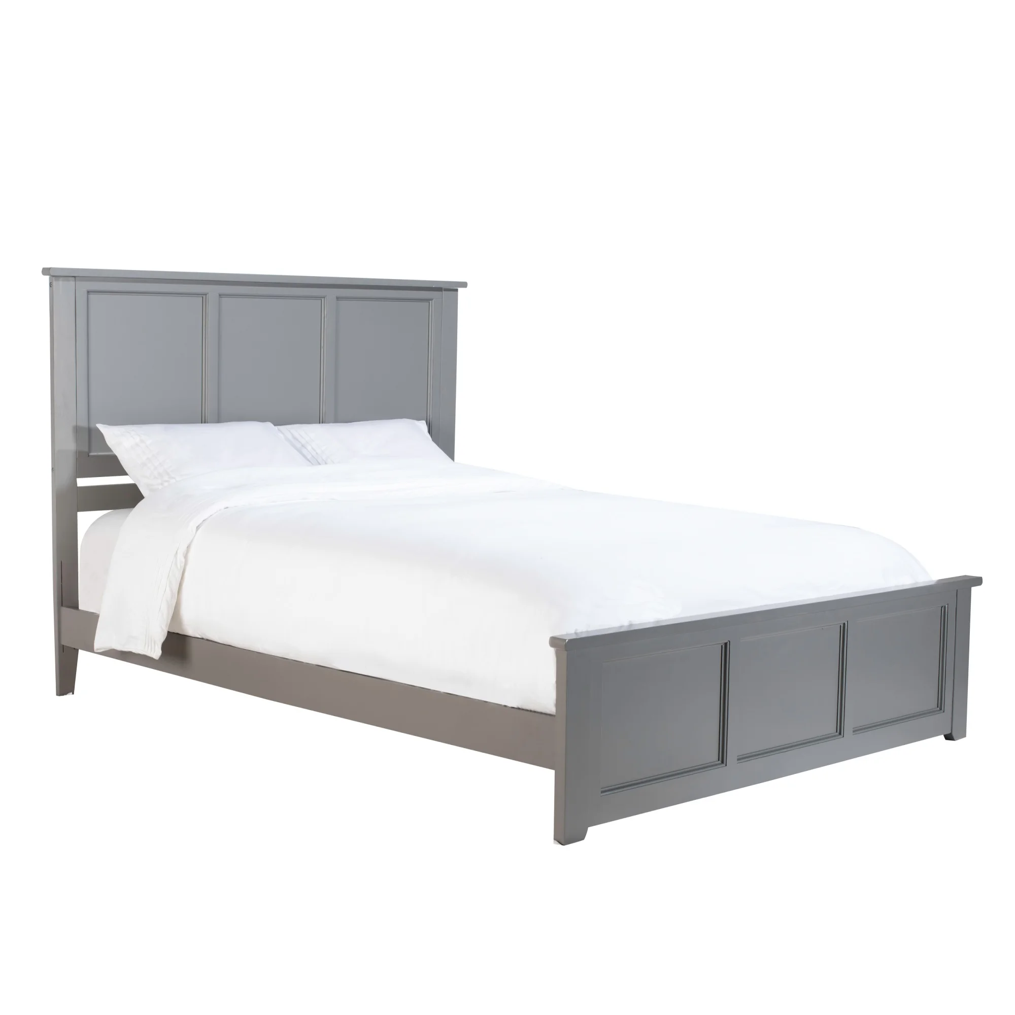 Madison Queen Low Profile Platform Bed with Matching Footboard in Grey