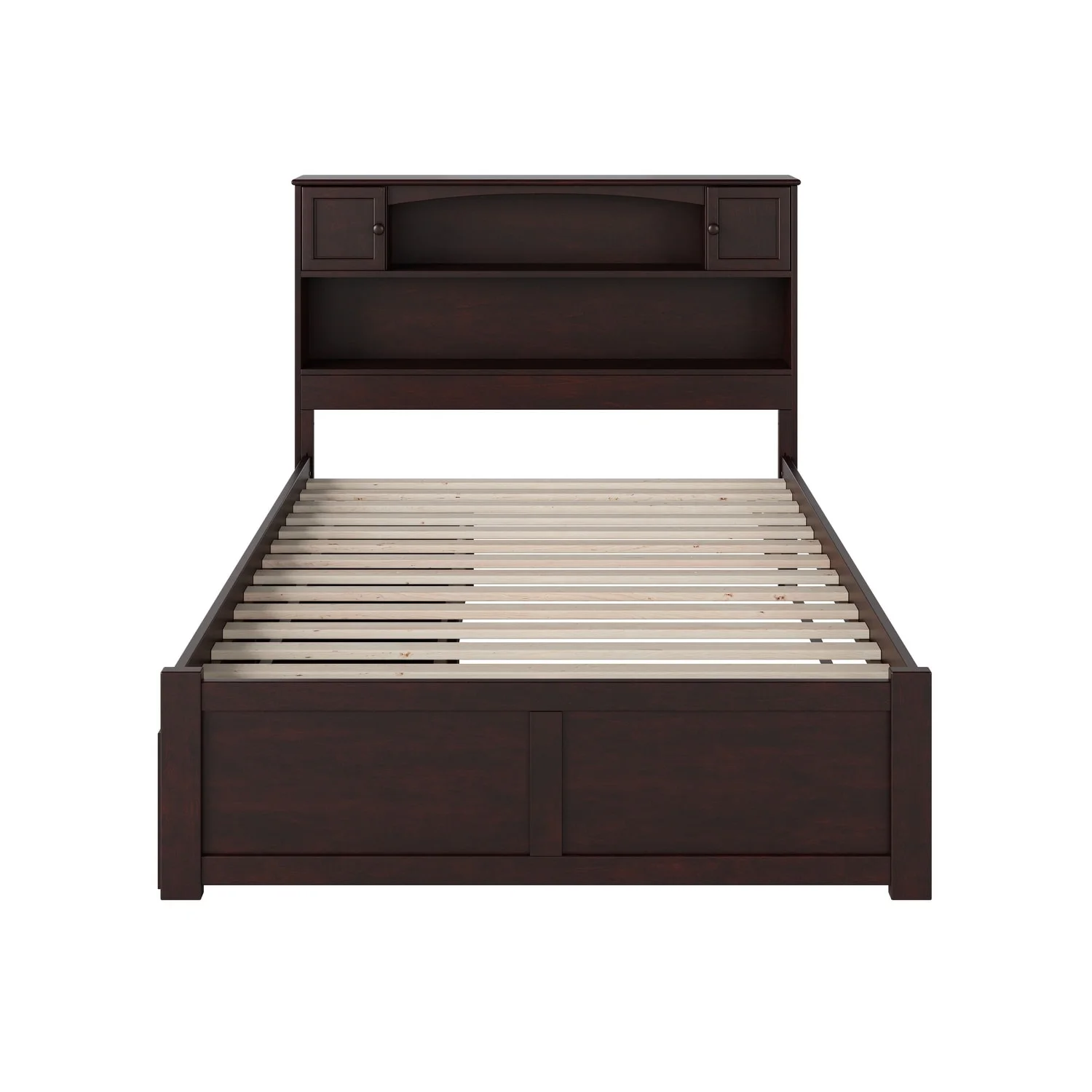 AFI Newport Full Platform Bed with Footboard 2 Drawers in Espresso