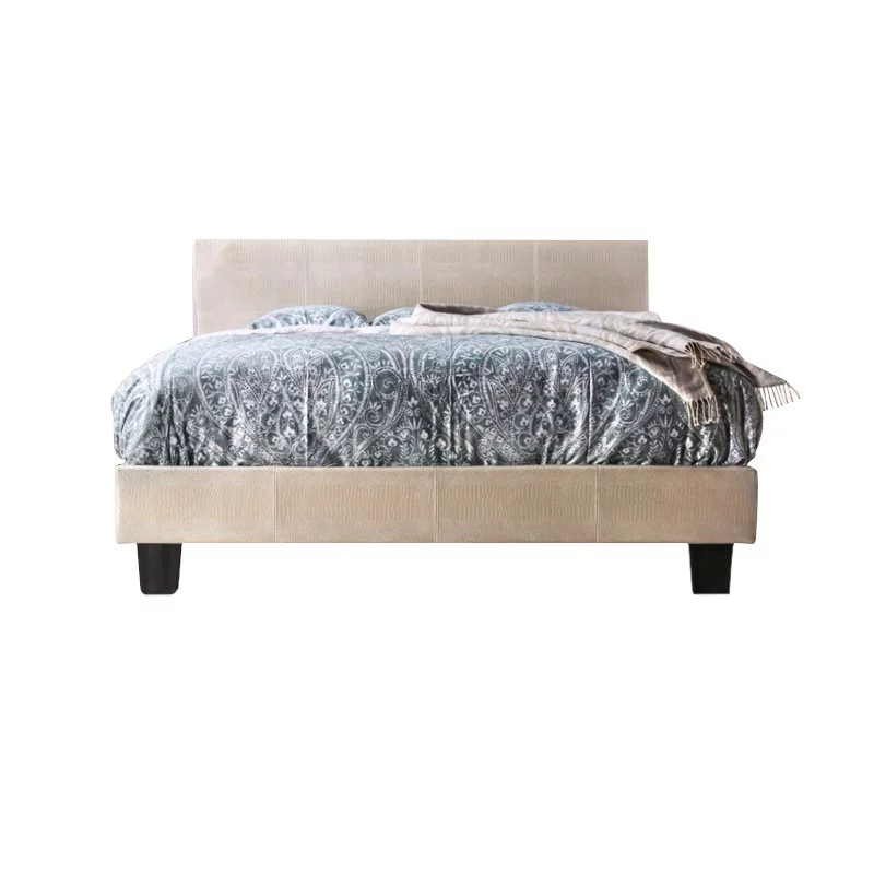 Furniture of America Nicole Faux Leather Queen Platform Bed in Pearl White