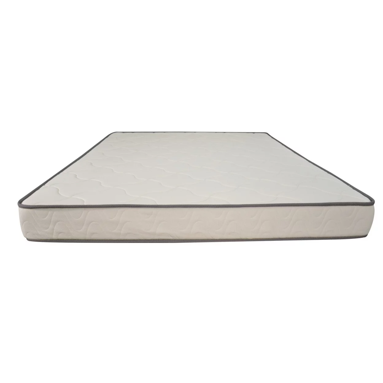 Gem 6 Inch Full Mattress, Premium PU Foam, Pocket Coils, Tricot Fabric- Saltoro Sherpi