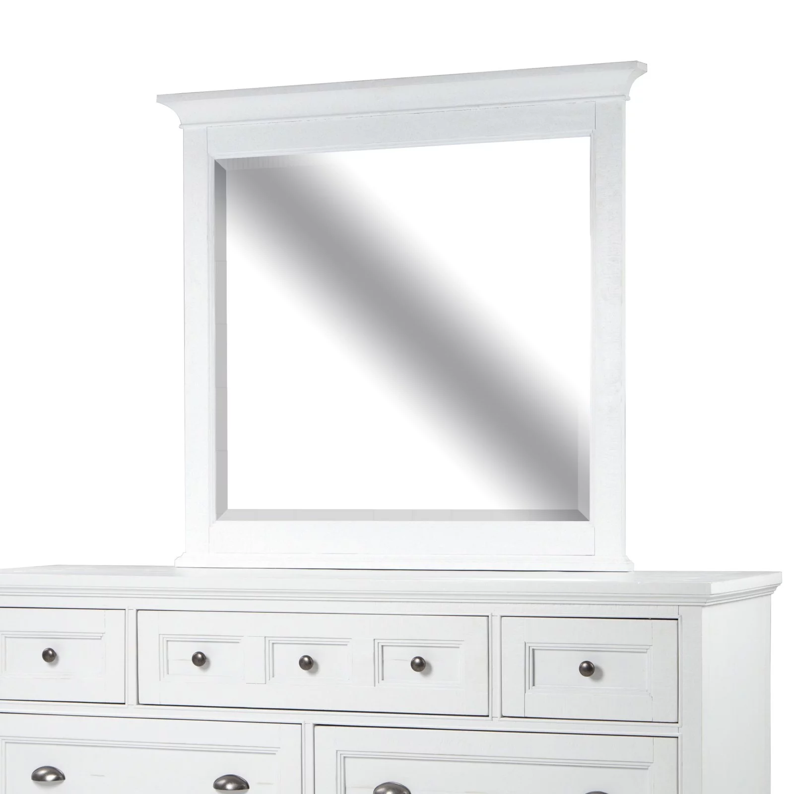 Magnussen Heron Cove Relaxed Traditional Soft White Landscape Mirror