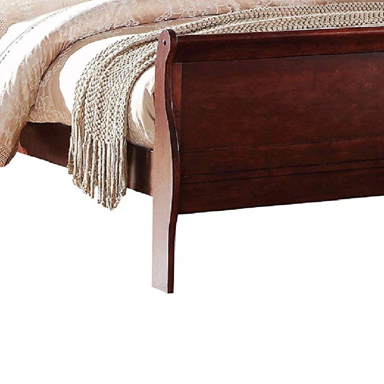 Simple Relax Queen Bed, Brown Cherry Finish