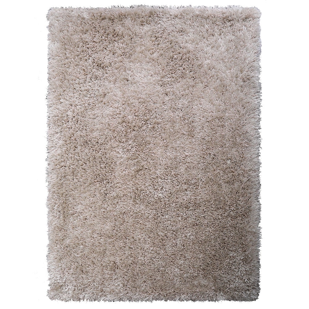 RUGSOTIC CARPETS HAND TUFTED SHAG POLYESTER ECO-FRIENDLY AREA RUGS - 8'x10', Rectangle, Ivory, Plain Solid Design, High Pile Thick Handmade Anti Skid Area Rugs for Living Room, Bed Room K00111