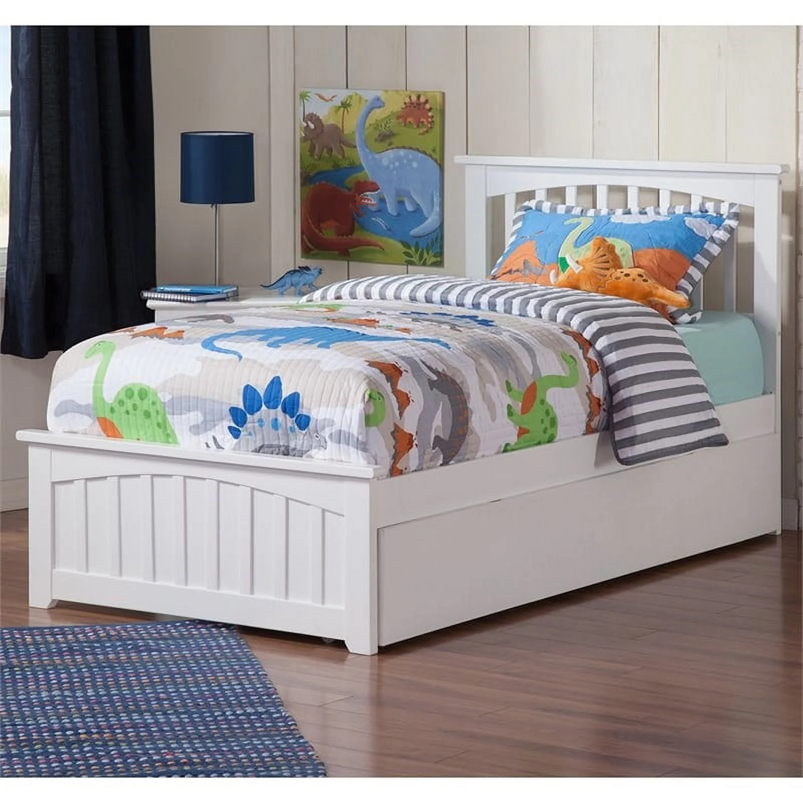 Rosebery Kids Urban Twin Trundle Platform Bed in White
