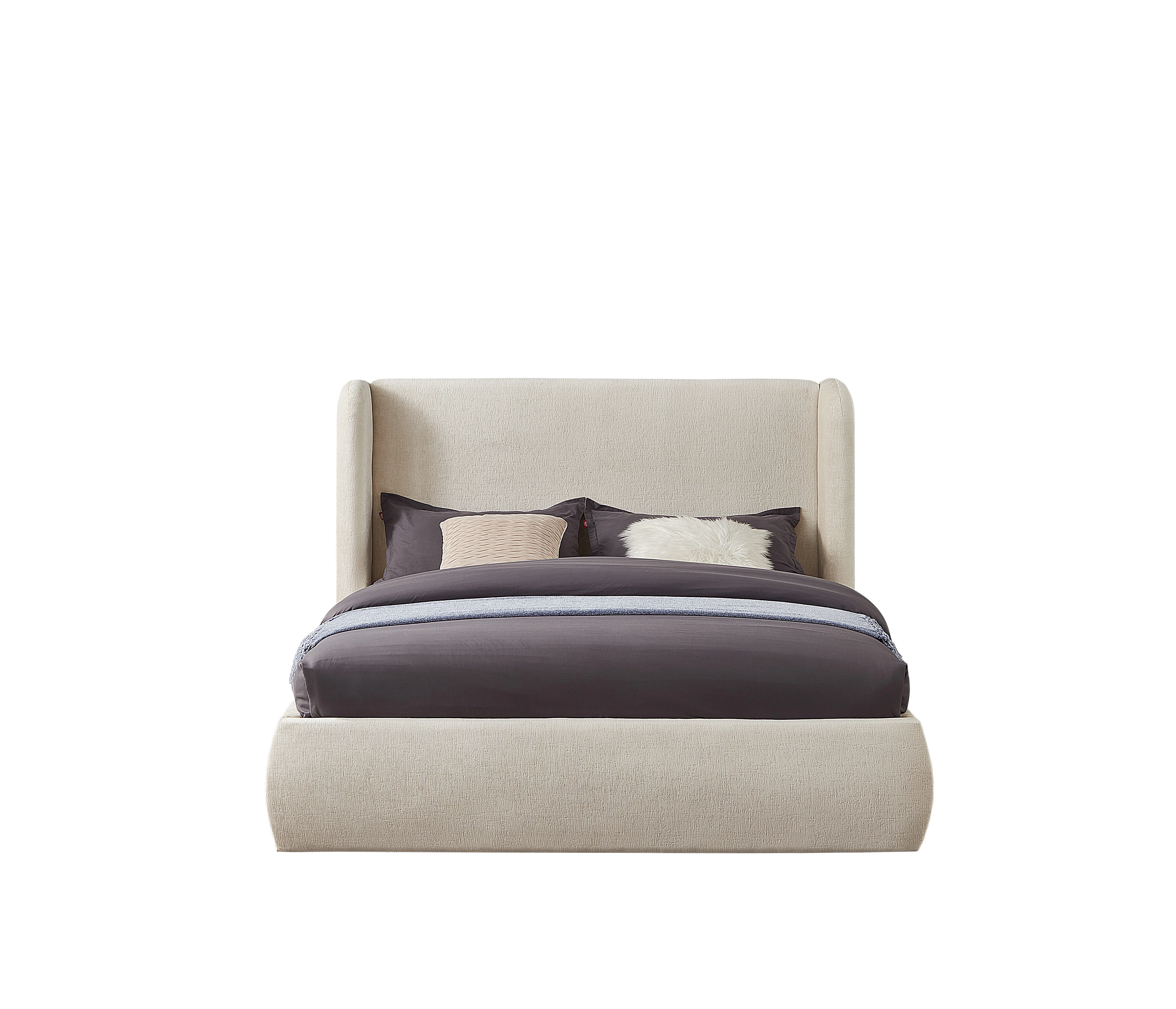 King Size Cream Platform Bed Frame 46