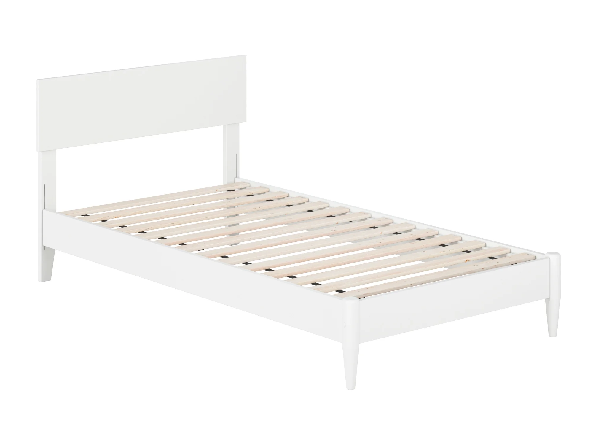 AFI Aria Twin Modern Solid Wood Low Profile Platform Bed, White