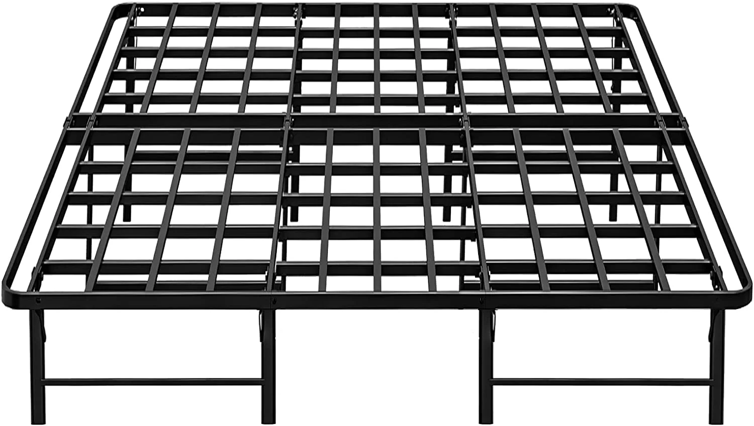ZIYOO California King Folding Bed Frame 14 Inch High Heavy Duty 2500 Pounds Support for Mattress No Box Spring Needed Easy Assembly Noise Free-Black