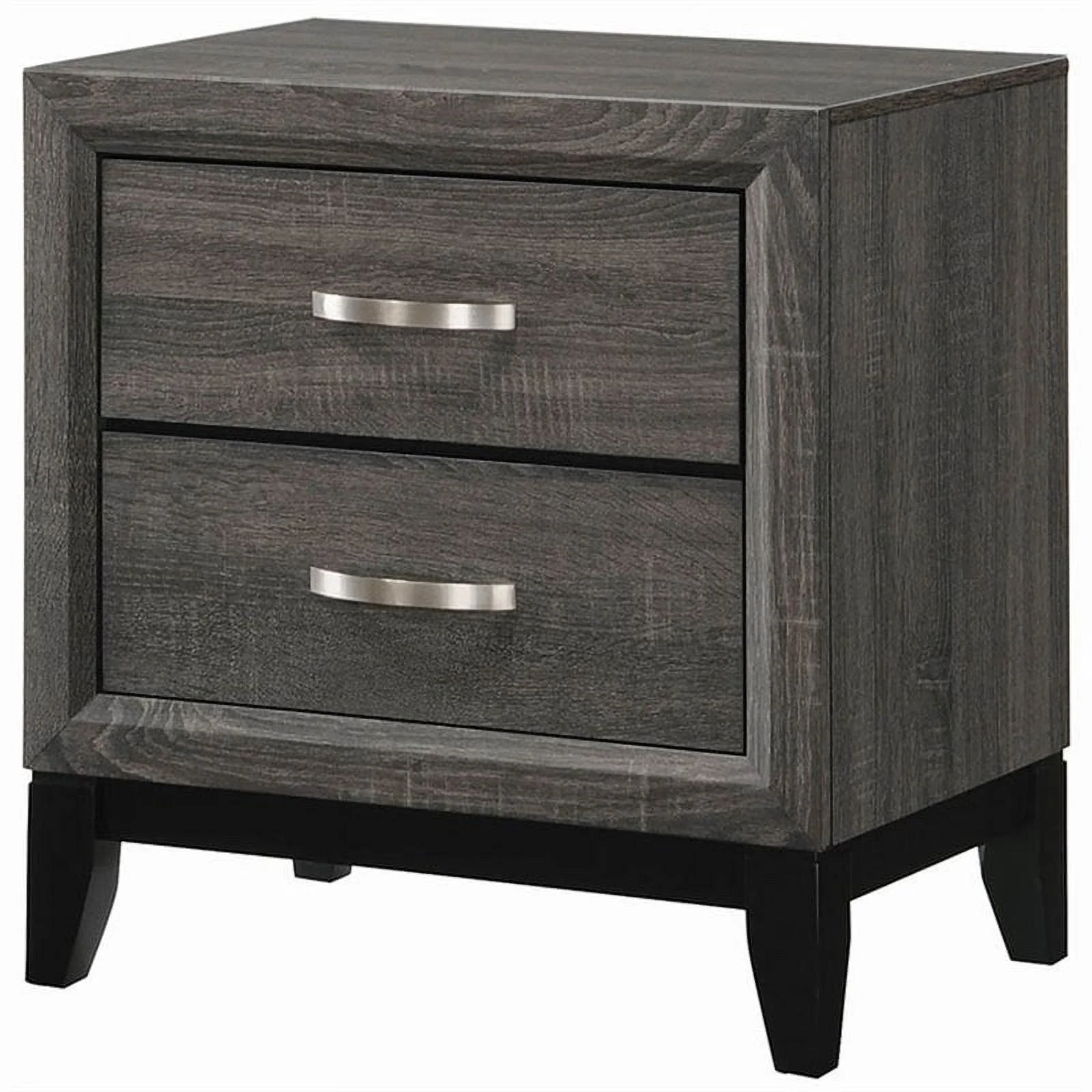 Coaster Watson 4 Piece Queen Panel Bedroom Set in Gray Oak and Black