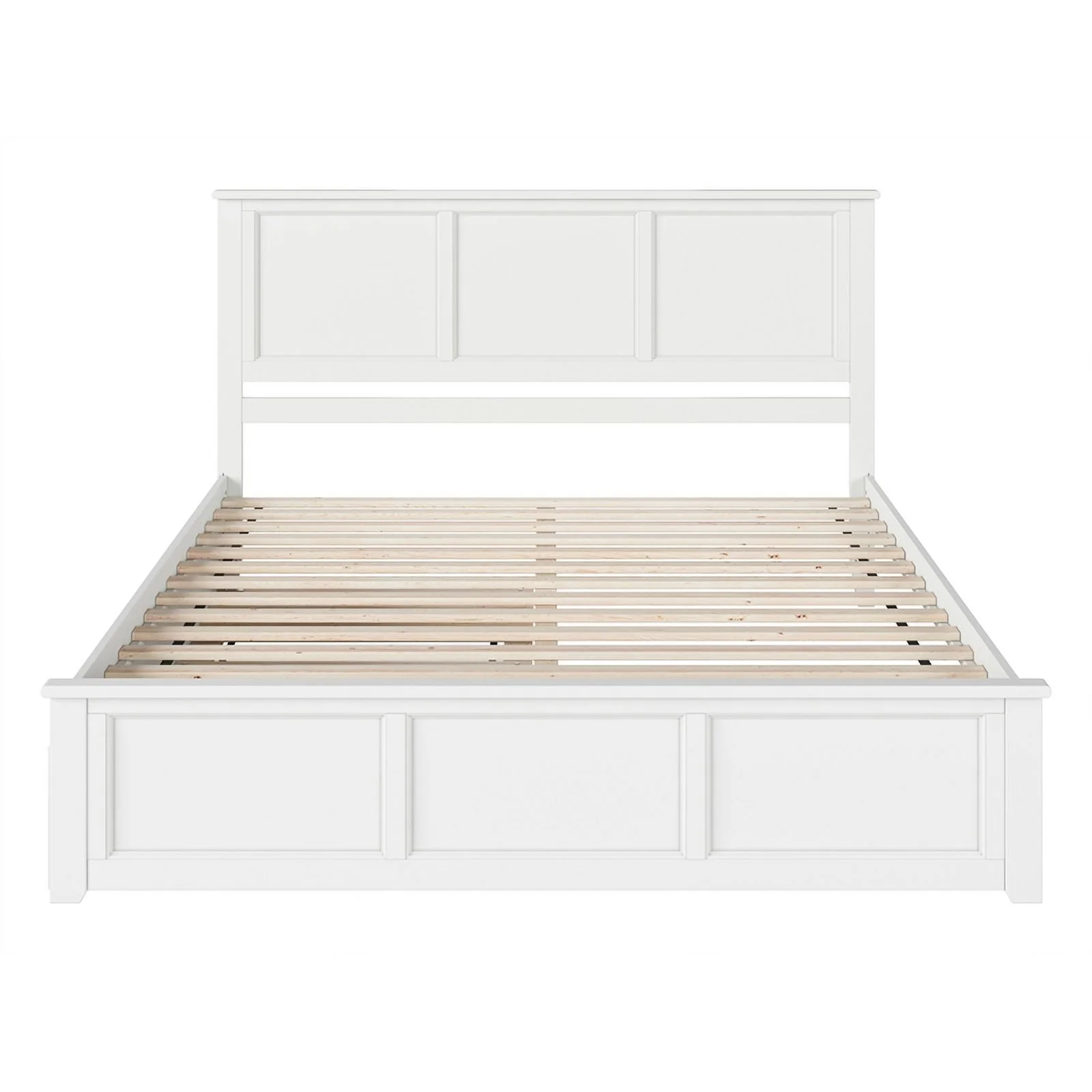 Madison King Wood Platform Bed with Matching Footboard and TXL Trundle in White
