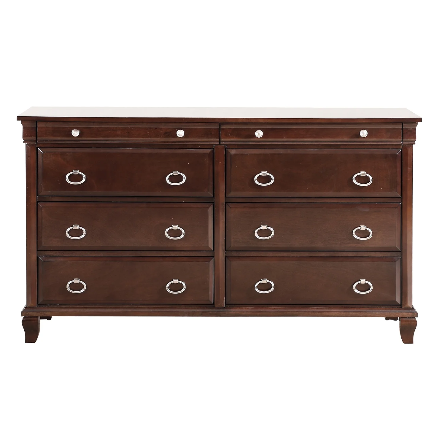 Passion Furniture PF-G9000-D 37 x 65 x 17 in. Triton 8-Drawer Dresser, Cappuccino
