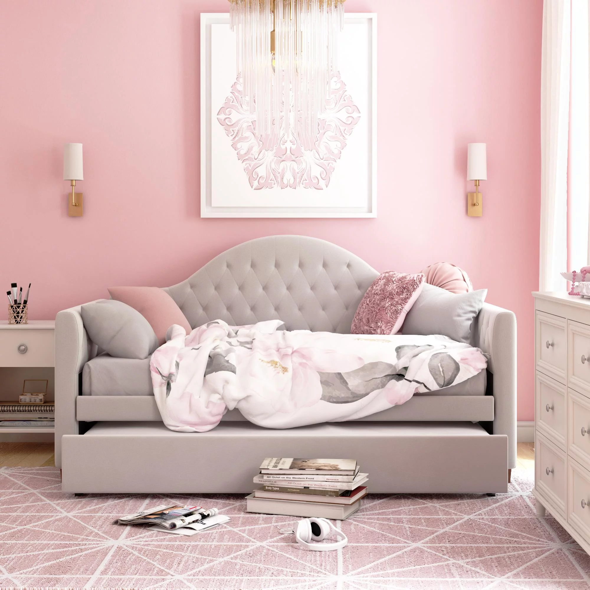 Little Seeds Rowan Valley Arden Daybed with Trundle, Twin, Dove Gray