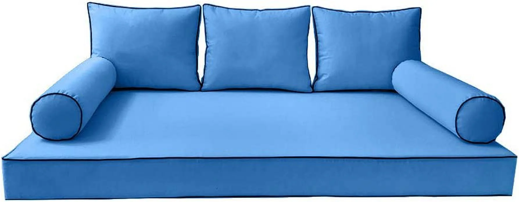 MH GLOBAL 3 Outdoor Daybed Mattress Bolster Backrest Cushion Covers Contrast Trim Size AD102 SLIPCOVER