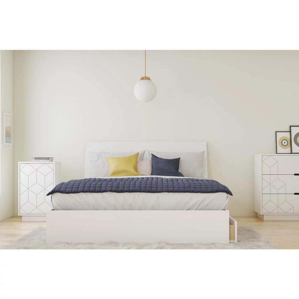 Nexera Ivory 3 Piece Queen Size Bedroom Set, White