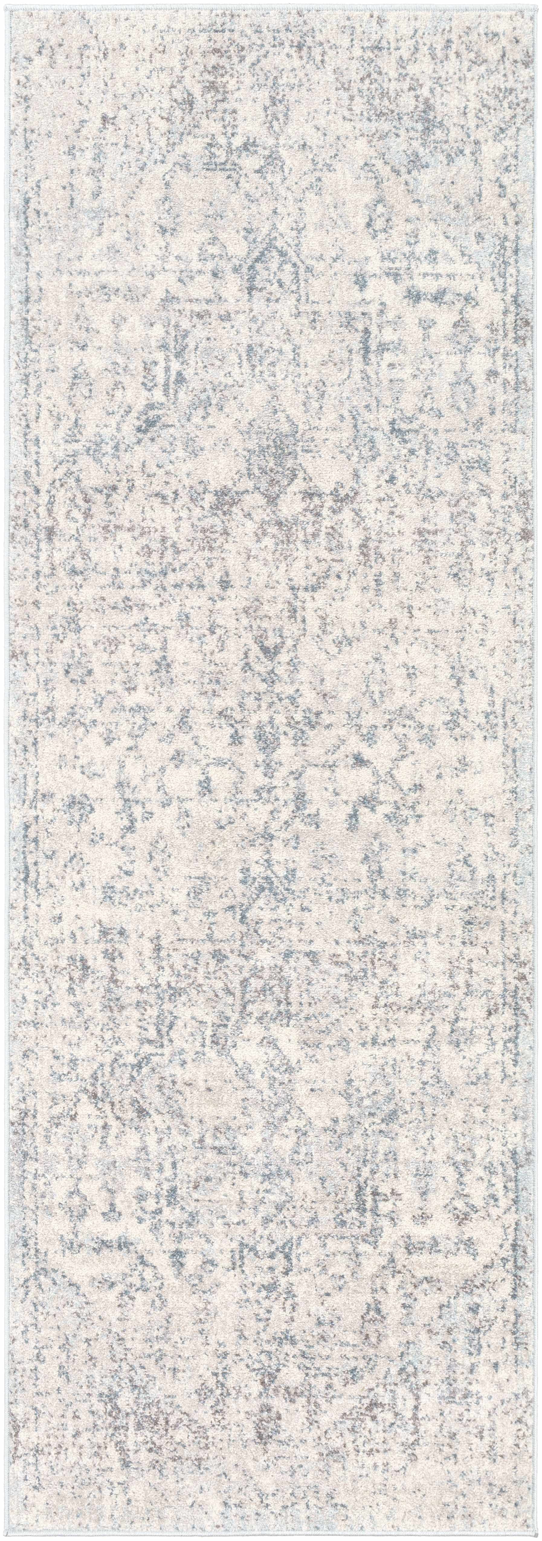 HAUTELOOM Orrick Modern Farmhouse Living Room Bedroom Dining Room Area Rug - Vintage Distressed - Persian Medallion Motif Carpet - Beige - 7'10in x 10'3in