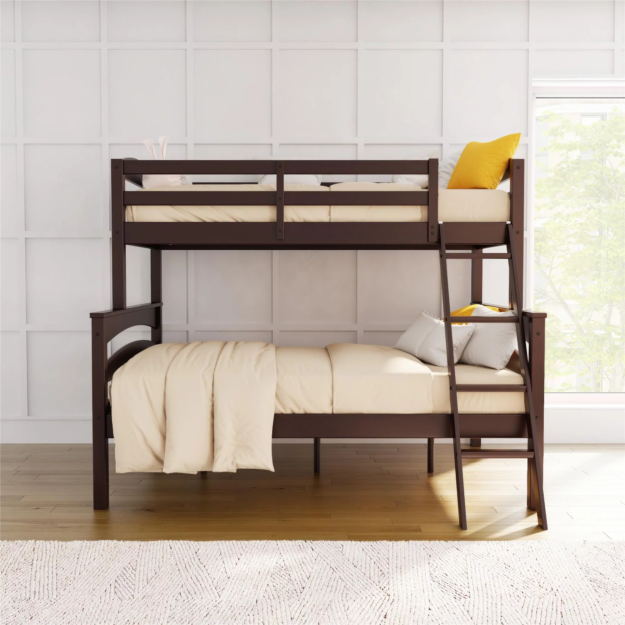 Better Homes & Gardens Leighton Kids' Convertible Twin-Over-Full Bunk Bed, Espresso