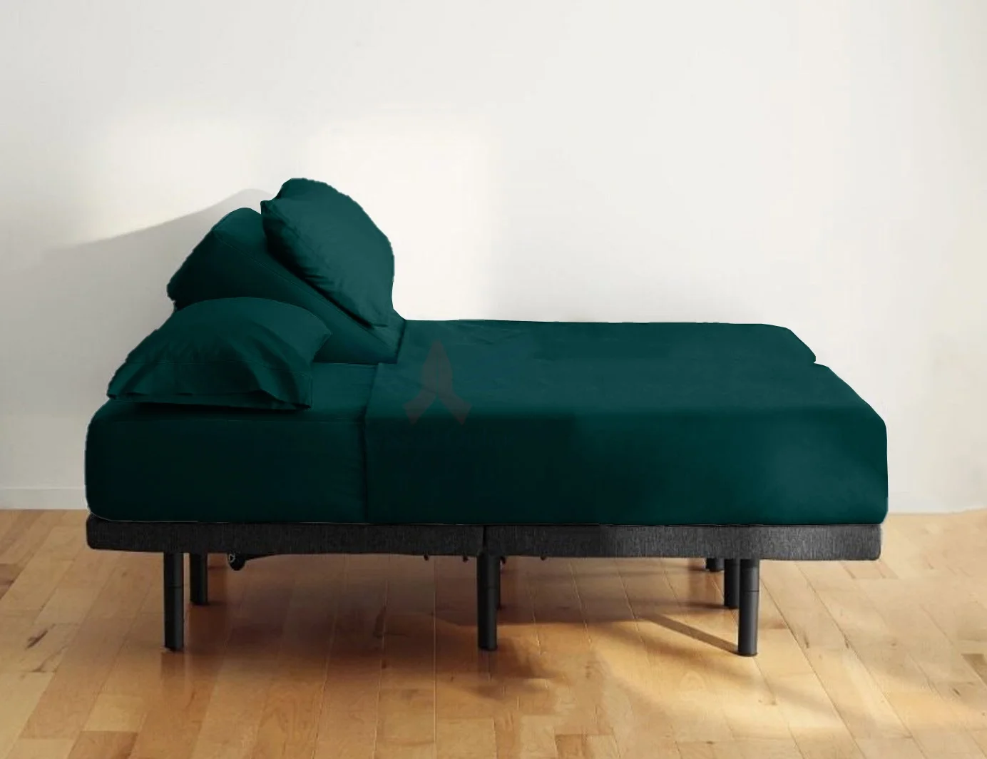 1000TC Split Head King Size 4PC Sheet Set - Premium 1000-Thread-Count 100% Egyptian Cotton, Fit Upto 28 inches Extra Deep Pockets Mattress - Teal Blue