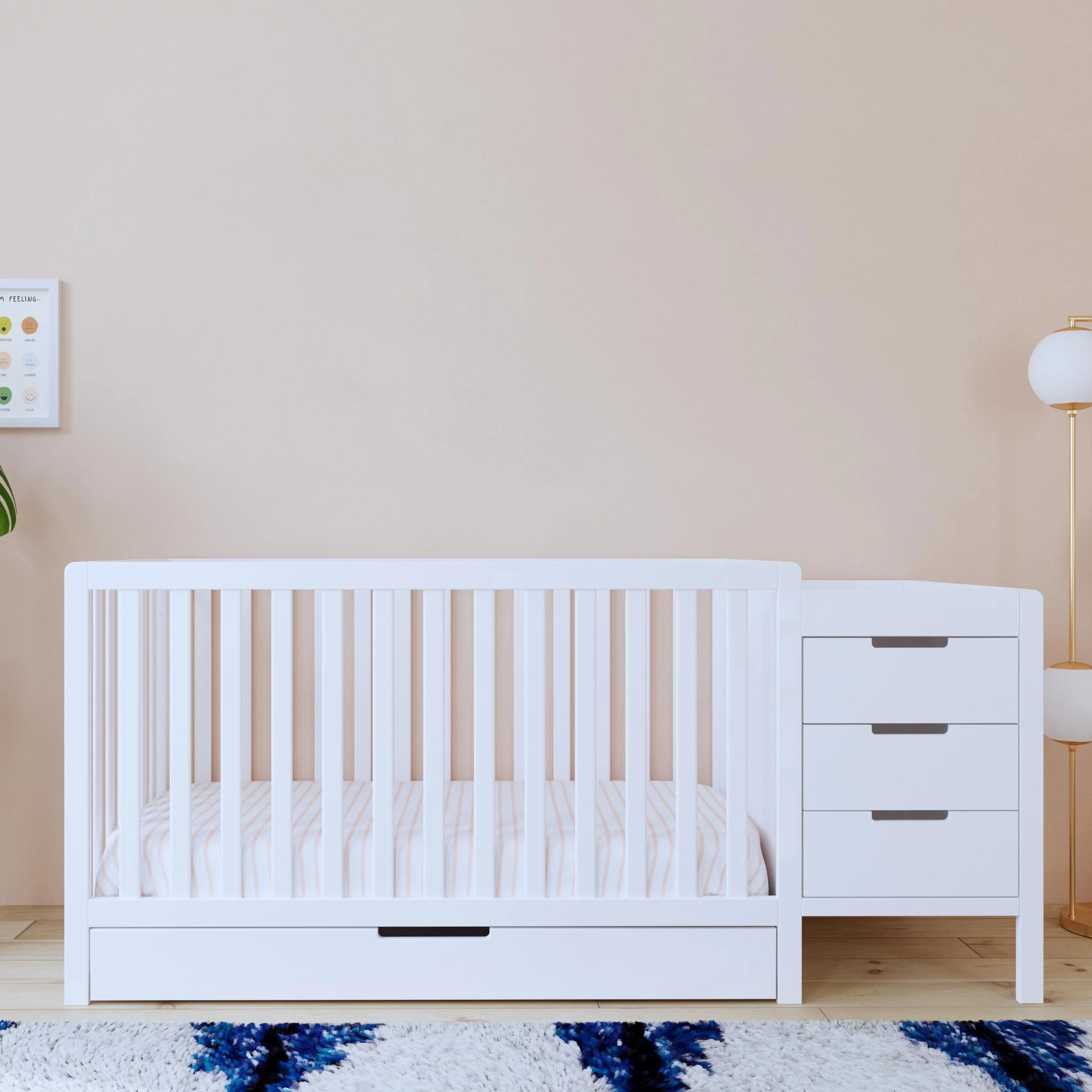 Carter's by DaVinci Colby 4-in-1 Convertible Crib & Changer Combo in White