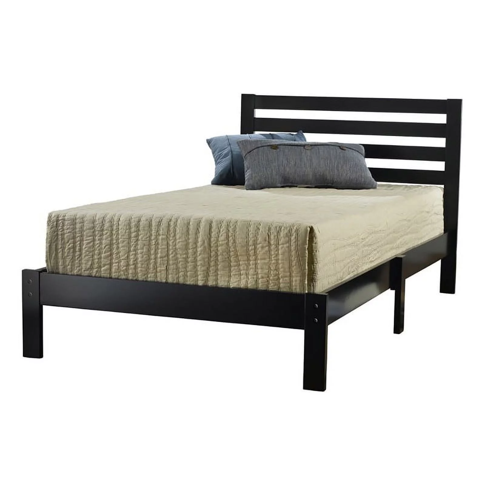 Roseberry Kids Transitional Hardwood Twin Platform Bed in Black