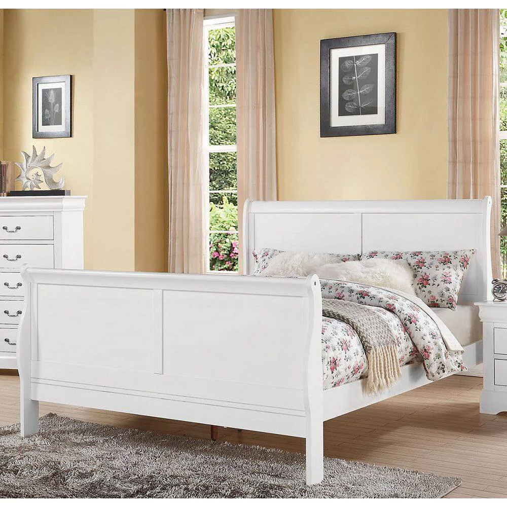 Miekor Furniture Louis Philippe III Queen Bed in White