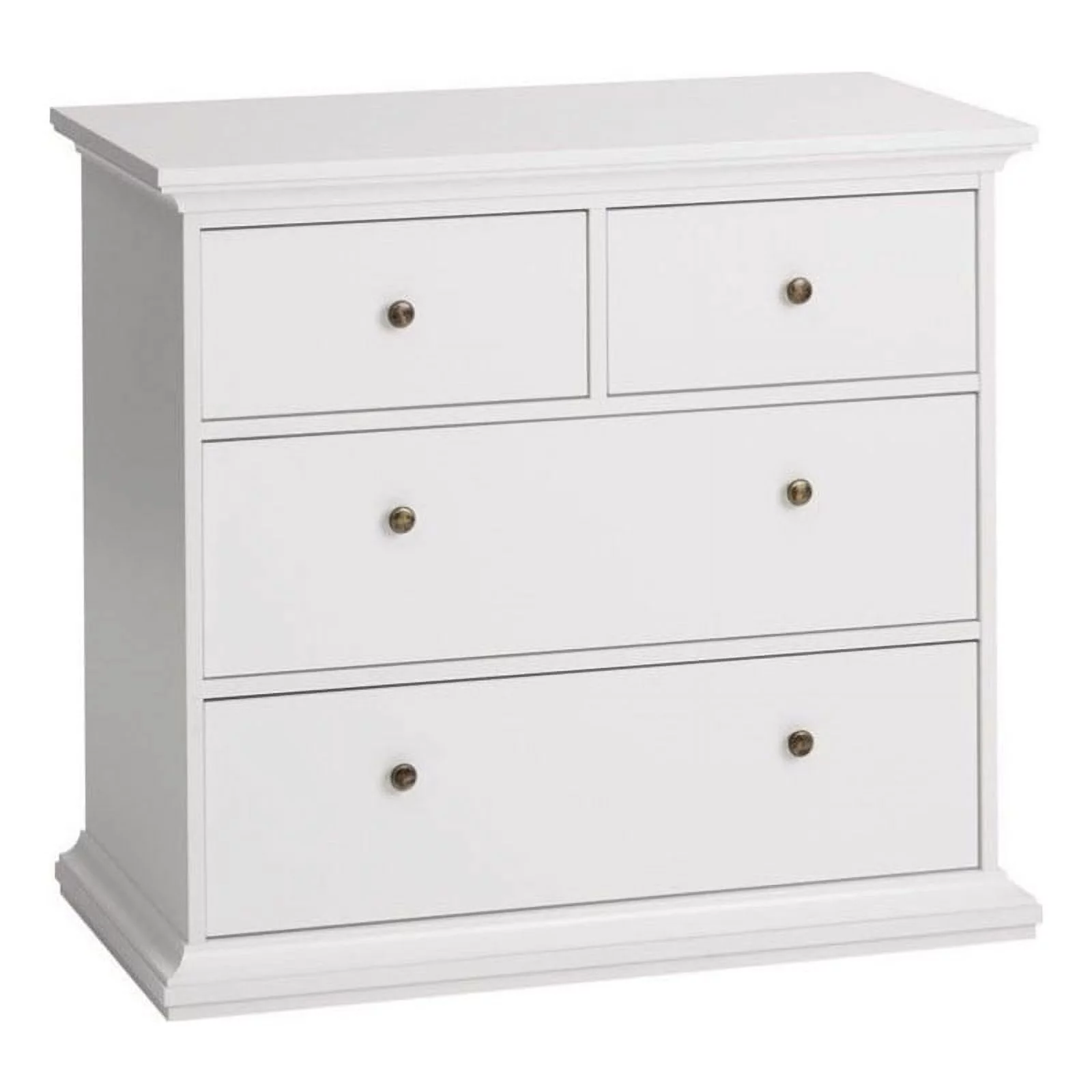 Pemberly Row Contemporary 4-Drawer Engineered Wood Chest in White