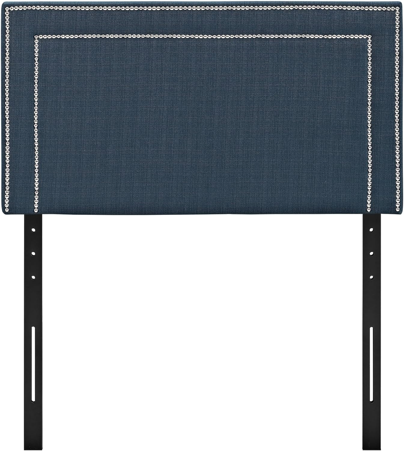 Jessamine Upholstered Fabric Headboard Size With Nailhead Trim In Azure,