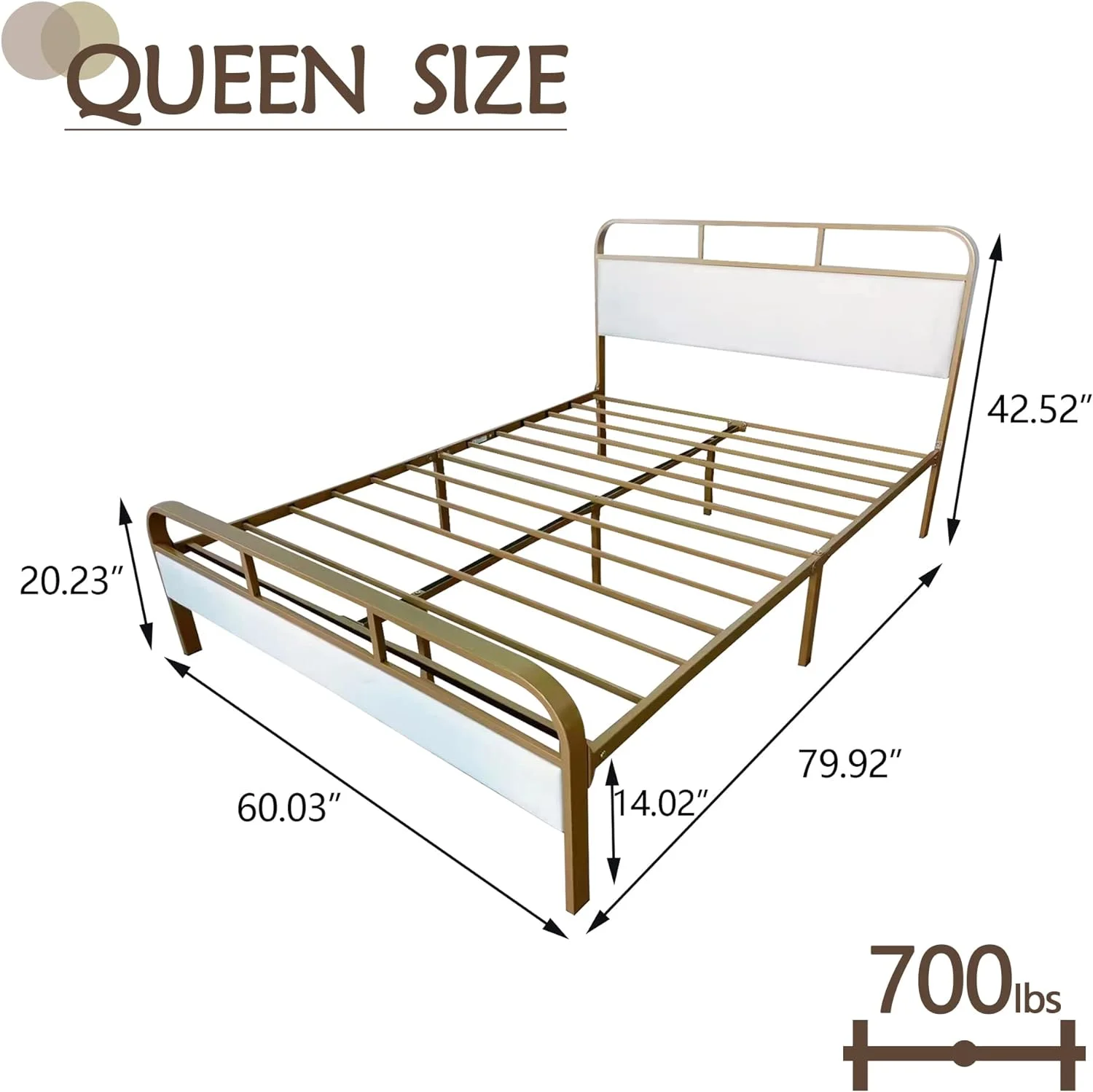 Metal Platform Queen Size Bed Frame with Velvet Upholstered Headboard and Footboard, Strong Metal Slats Support Mattress Foundation No Box Spring Needed Easy Assembly Gold Velvet