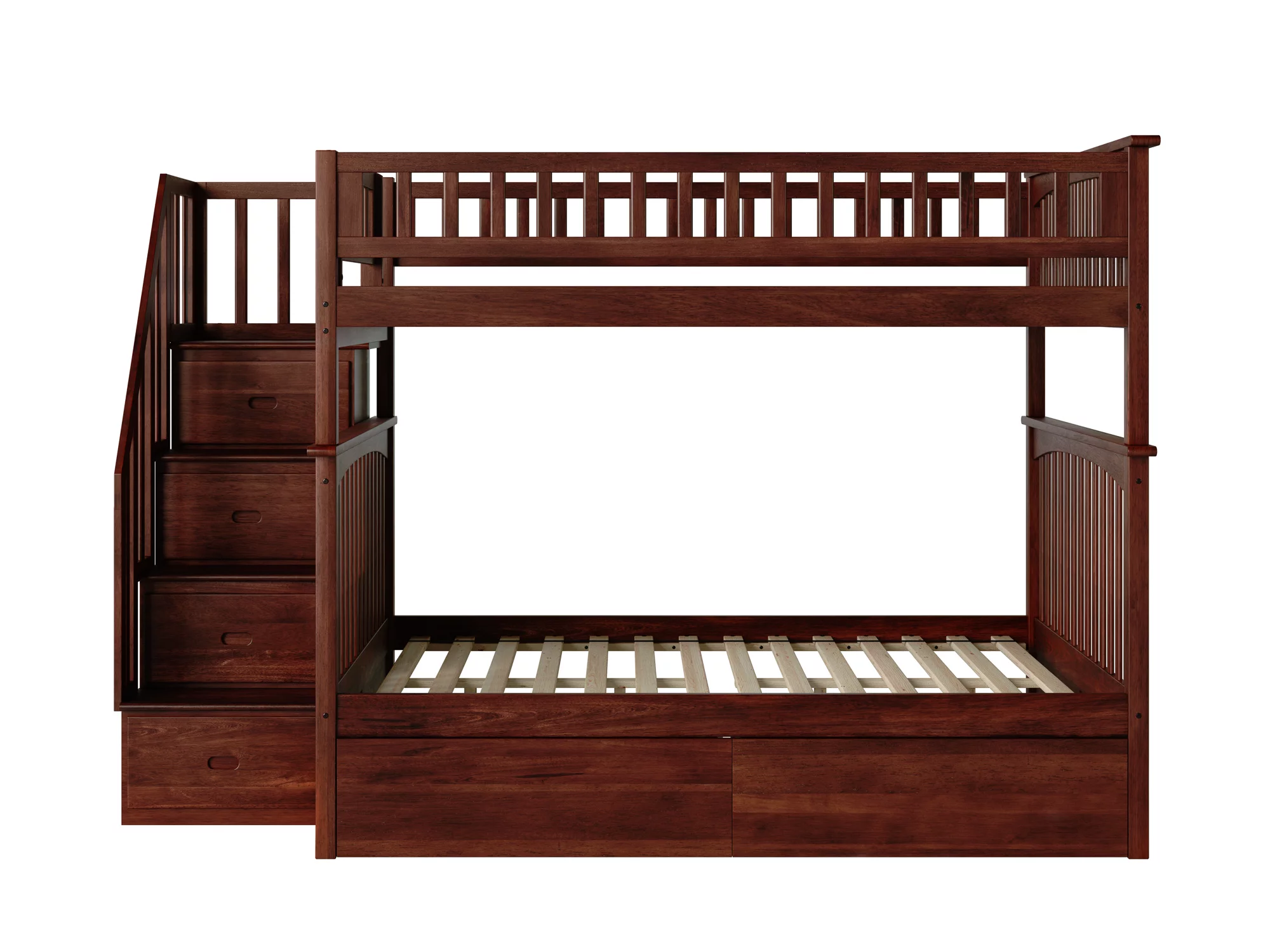 Columbia Staircase Bunk Bed Full over Full in Multiple Colors and Configurations